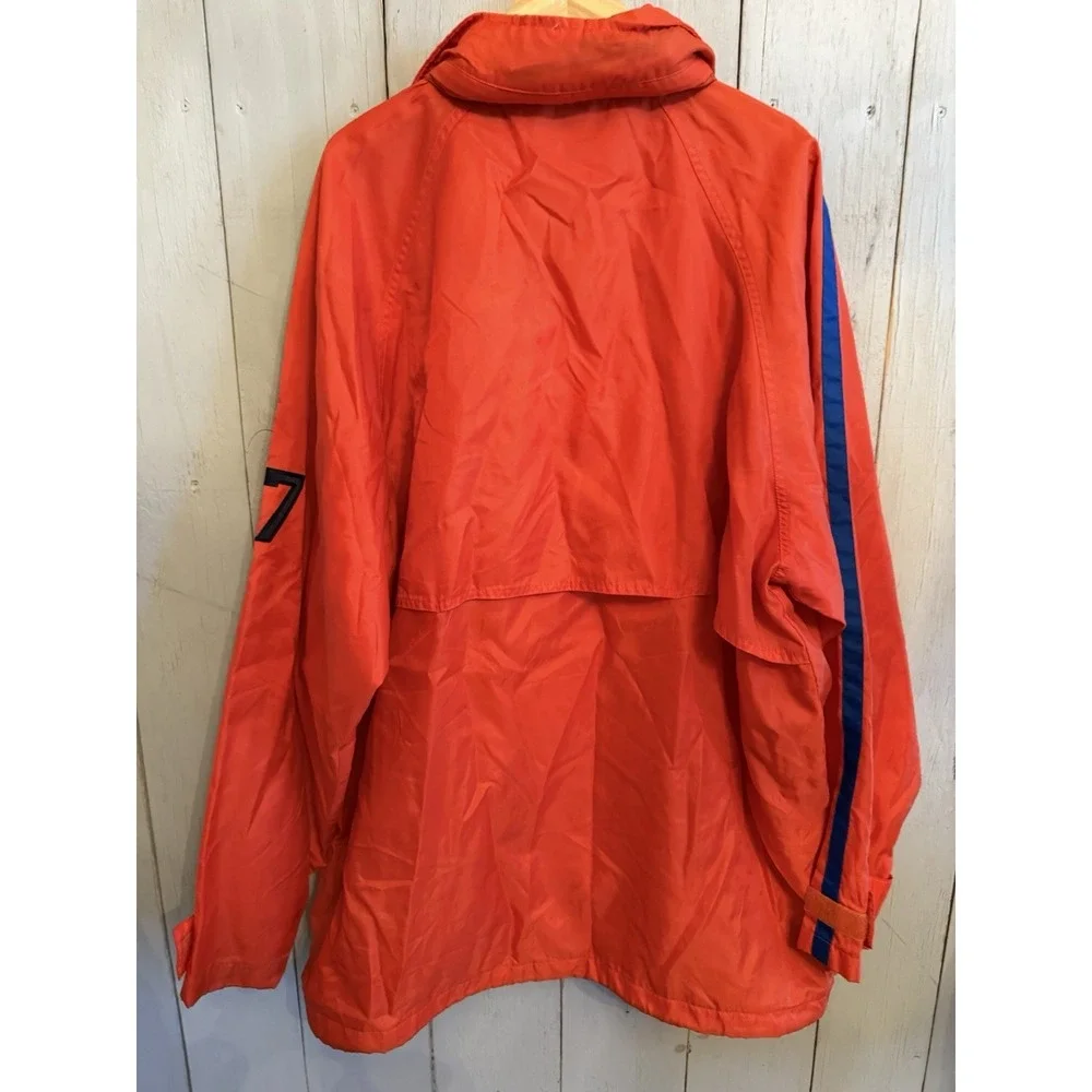 Vintage Polo Jeans Ralph Lauren  Rain Outerwear Jacket Hooded 67 Stripe Sz-XL O2